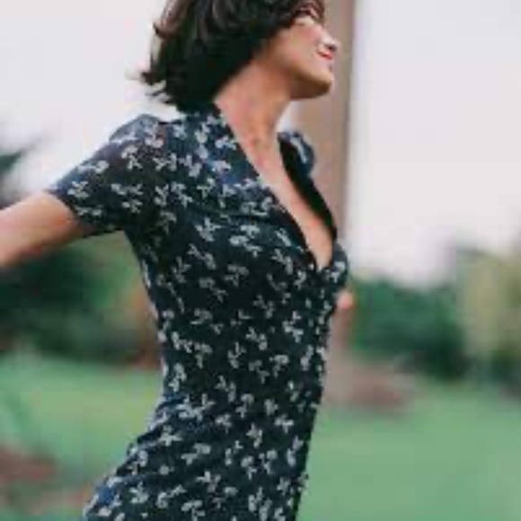 The Kooples Black and White Midi Dress - Picture 3 of 8